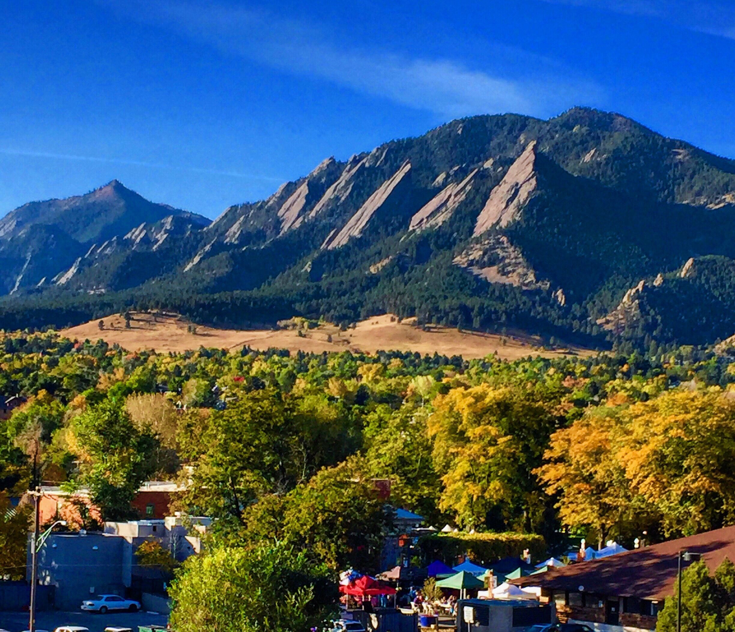 Flat irons rock formation in Boulder, Colorado